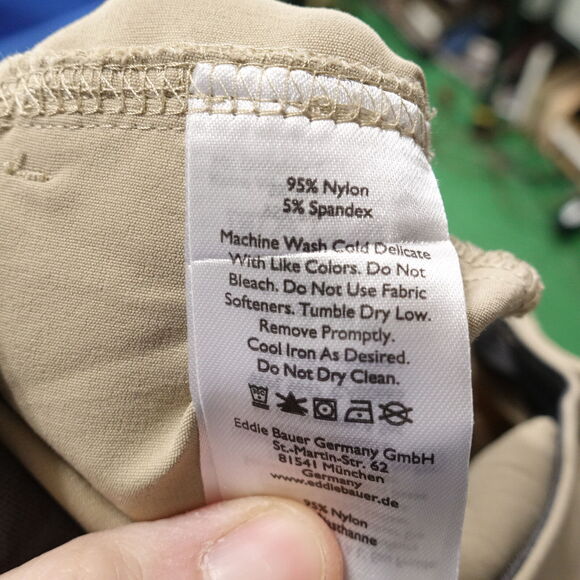 EDDIE BAUER NYLON BLEND TAN BEIGE LIGHTWEIGHT HIKING OUTDOORS PANTS 38X32 - Picture 9 of 9